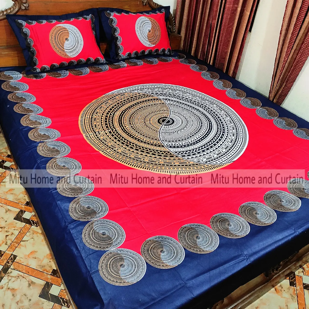 Buy King Size Full Panel Bedsheet With Pillow Cover Chador Set 7.5×8.5 Feet Full Cotton Fabric Red , Blue , Pink , Green - Bed Sheet - bed sheet home tex Online at Best Price In Bangladesh