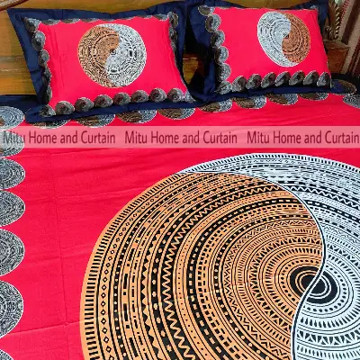 Buy King Size Full Panel Bedsheet With Pillow Cover Chador Set 7.5×8.5 Feet Full Cotton Fabric Red , Blue , Pink , Green - Bed Sheet - bed sheet home tex Online at Best Price In Bangladesh