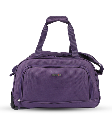 Picture of Travello Knight Duffel Bag 20 Inch Trolley Body Fabric Polyester MS Trolley with Push Button Padded shoulder strap Grab handles  Purple 