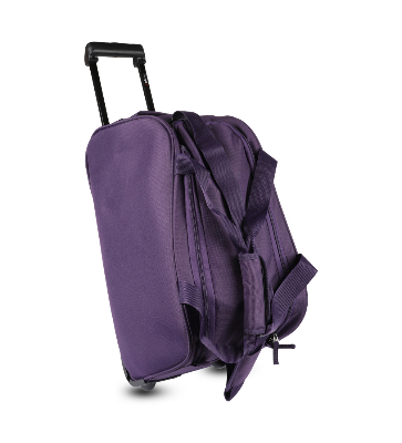 Picture of Travello Knight Duffel Bag 20 Inch Trolley Body Fabric Polyester MS Trolley with Push Button Padded shoulder strap Grab handles  Purple 