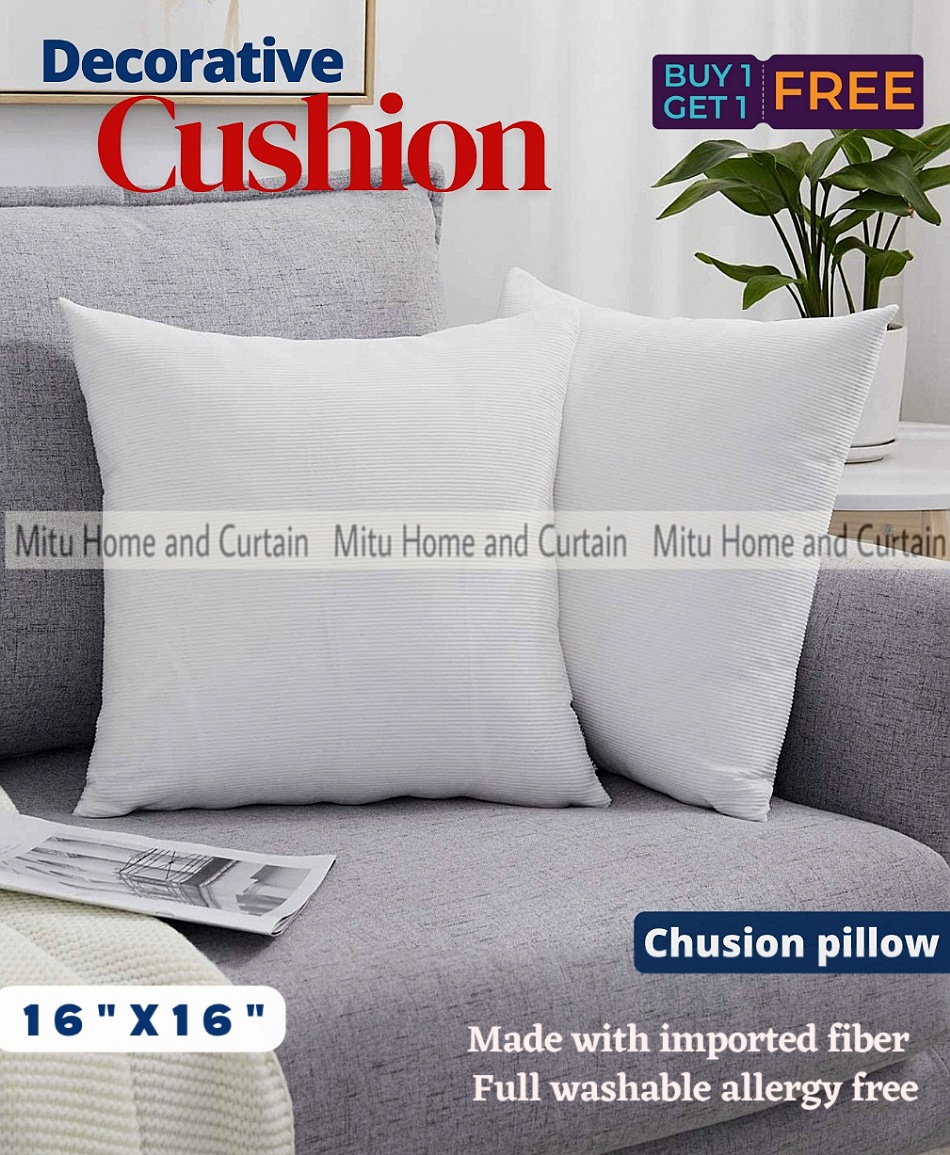Buy Exclusive Cushion Pillow 16 inches * 16 inches | Buy 1 Get 1 Free Combo | Super White Elegance for Added Comfort Online in Bangladesh at Best Prices on Othoba.com. 