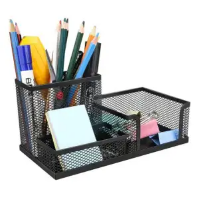 Picture of Deli E9175 Mesh Desk Organiser - 3 Compertment (Black) 1 pes