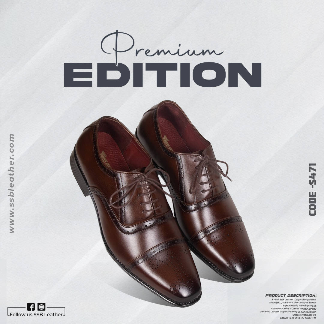 Buy Elegant Style Leather Oxford Shoes SB-S471 at Best Price In Bangladesh