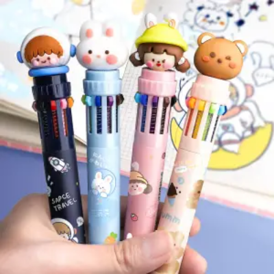 Picture of RHS Online 10 Color Cartoon Ball Pen Art Marker Color Ballpoint Pen Diary Journal Drawing Pen