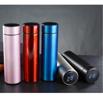 Picture of 500ml Thermos Stainless steel tumbler insulated water bottle cute coffee thermos cup LED Touch Display Temperature Vacuum Flasks Drinkware smart hot water bottle travel mug with extra battery gift