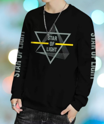 Picture of Super Stailish print Full Sleeve black t-shirt for Men