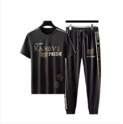 Picture of Stylist Printed Cotton Half Sleeve T-Shirt & Full Pant ( Set )for Men