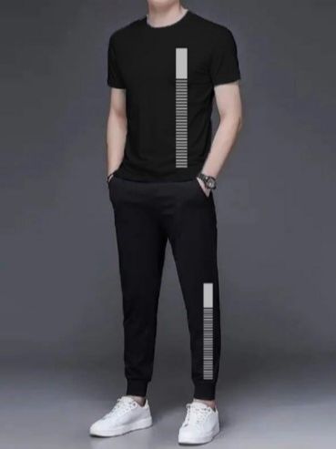 Picture of Upgrade Your Style - Stylish Printed Half Sleeve T-Shirt & Full Pant Set for Men | Crafted from Comfortable Jersey Material