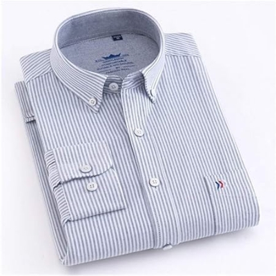 Picture of Quality New Vertical Striped Shirts for Man Twill Business Long Sleeve Men's Social Shirt Formal White Blouse Regular Fit Pocket