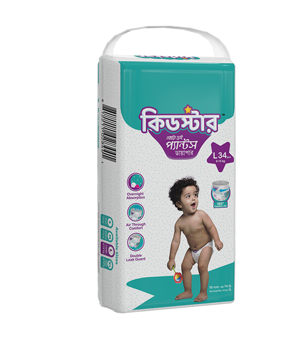 Picture of Kidstar Pant Diaper Large 34Pcs 9-18 KG