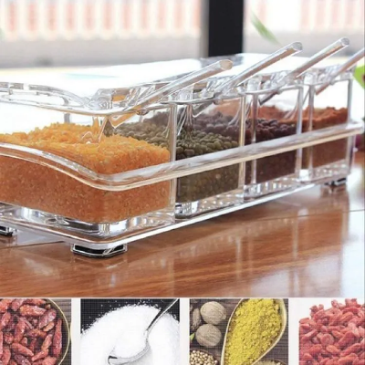 Buy 4 Grid Acrylic Seasoning Spice Box Online at Best Price in Bangladesh