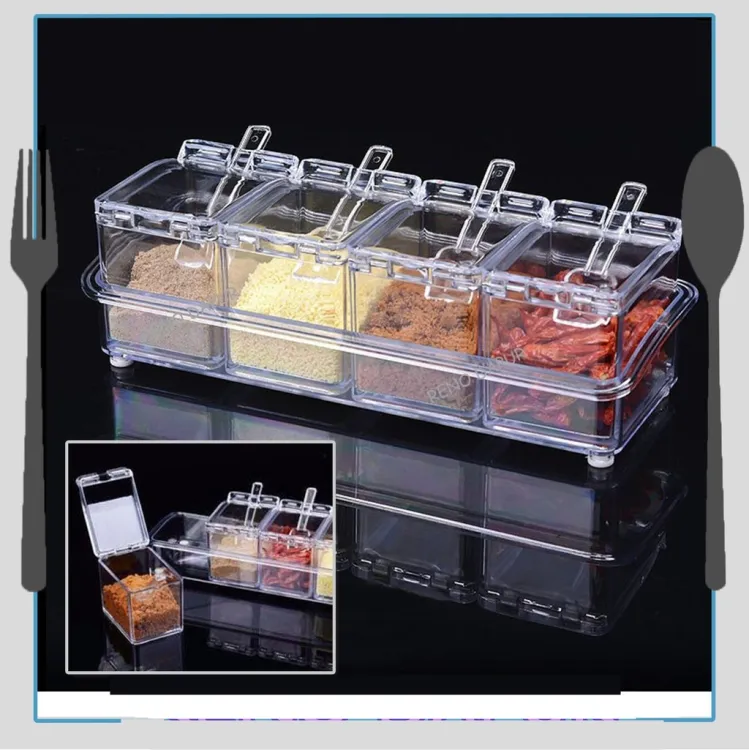 Buy 4 Grid Acrylic Seasoning Spice Box Online at Best Price in Bangladesh