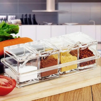 Buy 4 Grid Acrylic Seasoning Spice Box Online at Best Price in Bangladesh