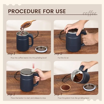 Buy Coffee grinder Coffee Grinders Electric Safe and DurableEasy handling,Bean , Herb,Spice Grinder,ButtonsGrinder for kitchenSpice Grinder Electric  Online in Bangladesh