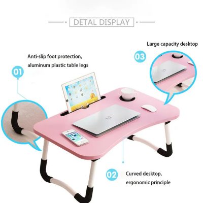 Buy Adjustable Folding Dormitory Lap Desk Portable Bed Laptop Table for Couch and Sofa, Breakfast Tray, Notebook Stand Reading Holder  at Best Price In Bangladesh