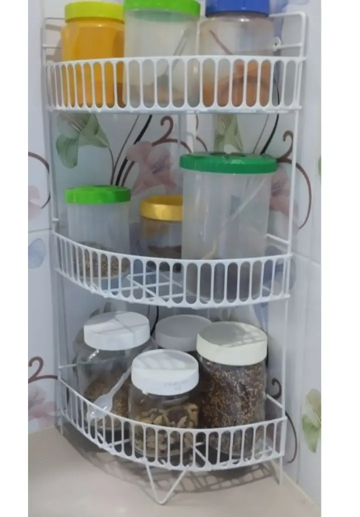 Buy 3 Layer metal Corner shelves spice jar pot rack at Best Price In Bangladesh