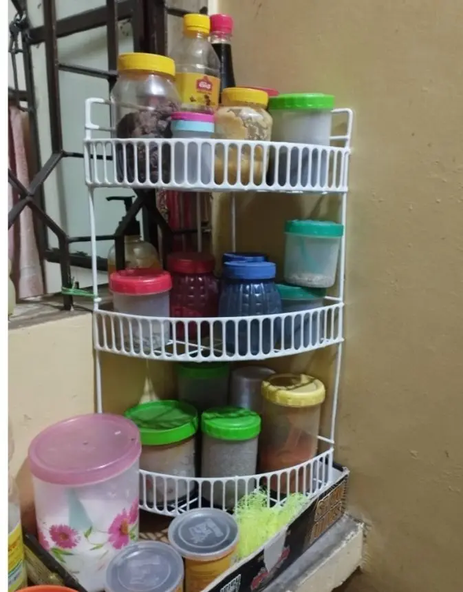 Buy 3 Layer metal Corner shelves spice jar pot rack at Best Price In Bangladesh