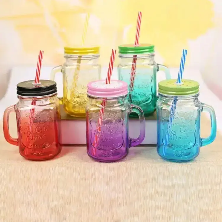 Buy Juice Glass Straw Jar With Lid And Straw Summer at Best Price In Bangladesh