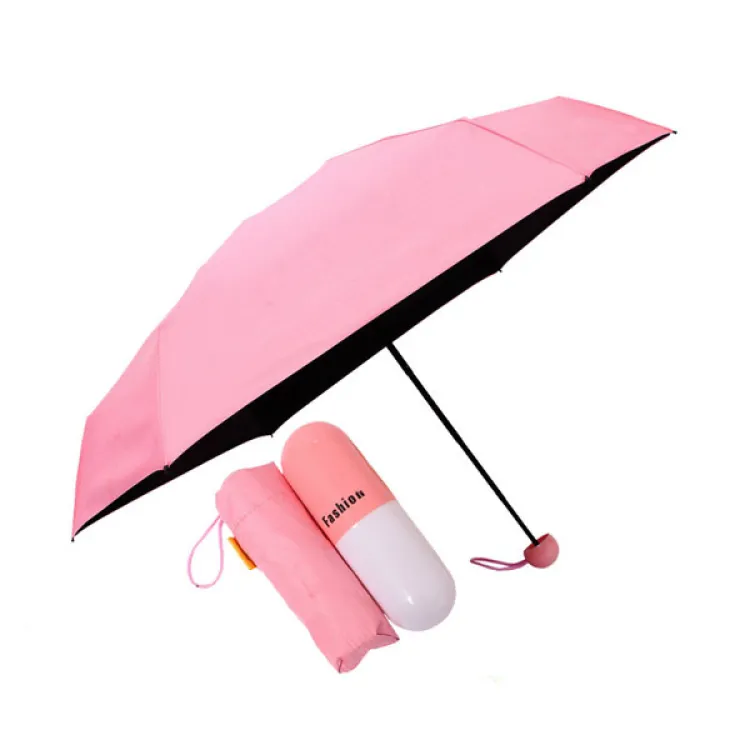 Buy 7" Mini Folding Umbrella with Cute Capsule Case - pink-Color Family at Best Price In Bangladesh