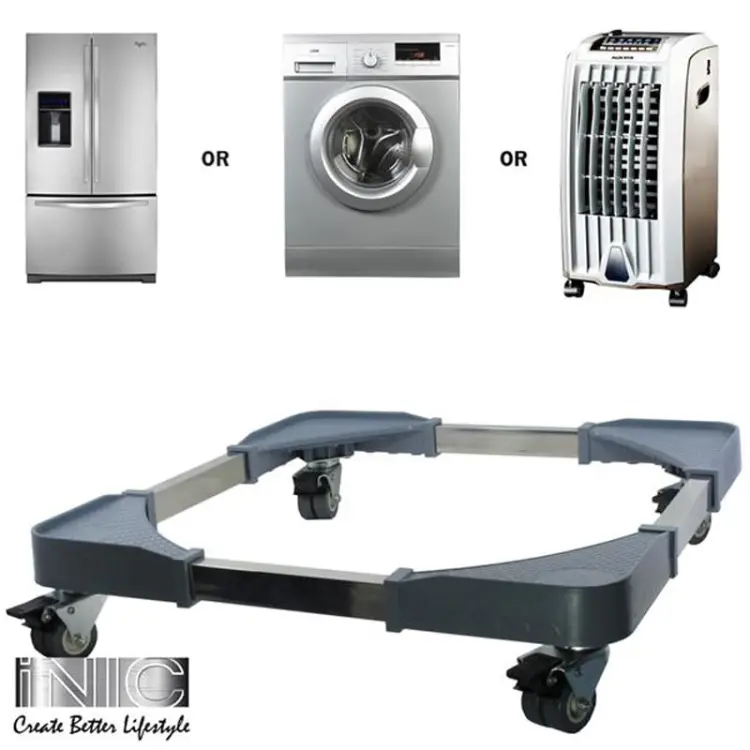 Buy Roller Washing Machine Refrigerator Base Reinforced Retractable Movable Rack with Wheels Kitchen Fridge Base Online at Best Price In Bangladesh