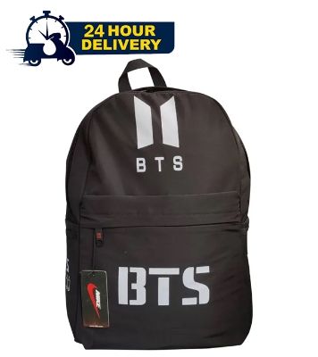 Picture of Glitter Black College Backpack With BTS Logo, School Bag,Travel Bag