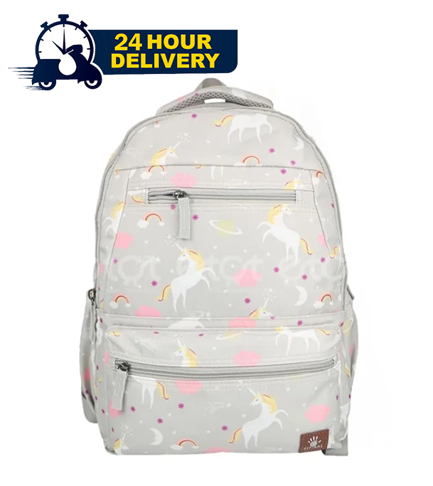 Picture of ESPIRAL 205303 Nylon Fabric School College Backpack Lightweight Water Resistant Washable (Gray Aop)