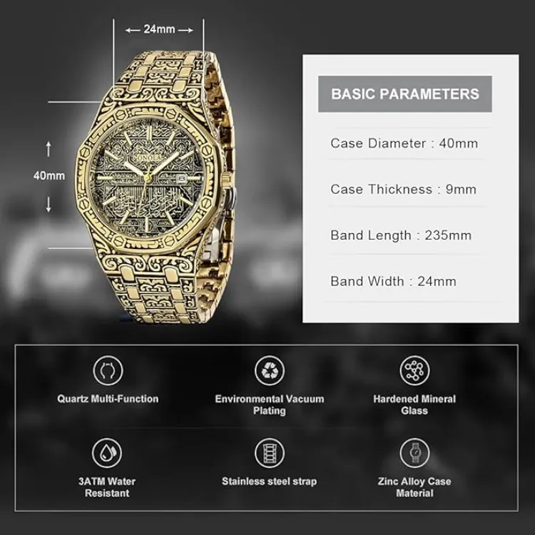 Buy Watches Stainless Steel Mens Watches And Stainless Steel Ayatul Kursi Bracelet Buy 1 Get 1 Free  Online at Best Price In Bangladesh