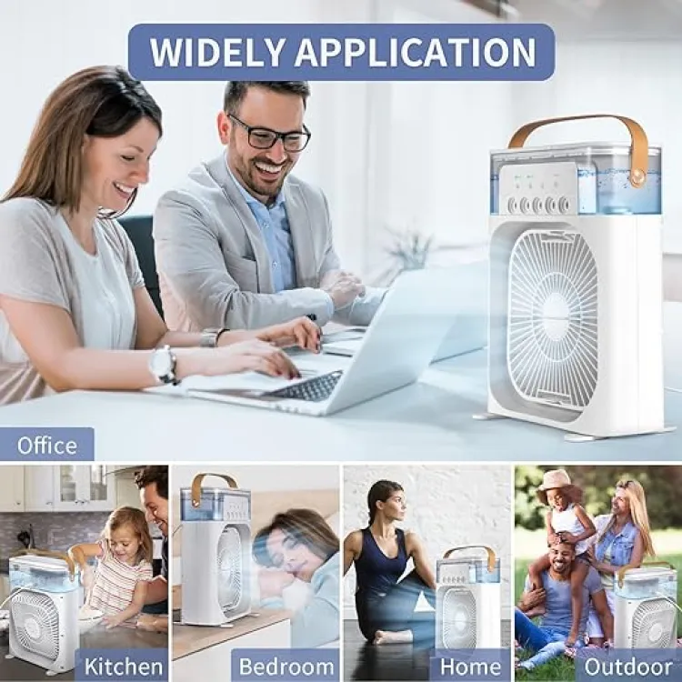 Buy Portable Fan SMILING SHARK Cooling Fan Mini Air Conditioner Evaporative Air Cooler Water Fan with 5 Sprays, 7 Colors LED Personal AC USB Desk Fan Best Office,Home Kitchen,Bedroom,Dorm,Outdoor Camping  Online in Bangladesh at Best Prices in Bangladesh