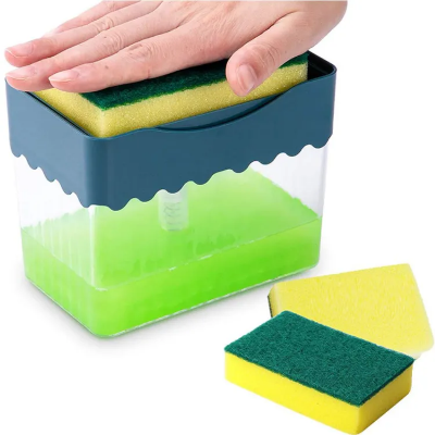Buy Soap Dispenser & Sponge Holder 2 in 1 Dish Soap Dispenser for Kitchen Counter Sink Caddy Pump Sponge Rust Proof Sponge Holder Instant Refill Durable Liquid Soap for Kitchen Online at Best Price In Bangladesh