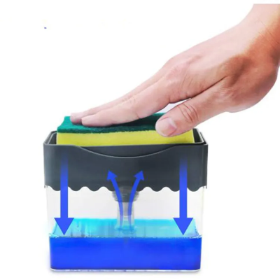 Buy Soap Dispenser & Sponge Holder 2 in 1 Dish Soap Dispenser for Kitchen Counter Sink Caddy Pump Sponge Rust Proof Sponge Holder Instant Refill Durable Liquid Soap for Kitchen Online at Best Price In Bangladesh