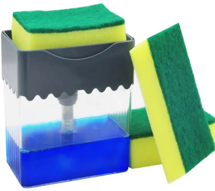 Buy Soap Dispenser & Sponge Holder 2 in 1 Dish Soap Dispenser for Kitchen Counter Sink Caddy Pump Sponge Rust Proof Sponge Holder Instant Refill Durable Liquid Soap for Kitchen Online at Best Price In Bangladesh