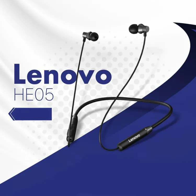 Buy  Lenovo HE05 Bluetooth 5.0 Magnetic Neckband Earphones  at Best Price In Bangladesh