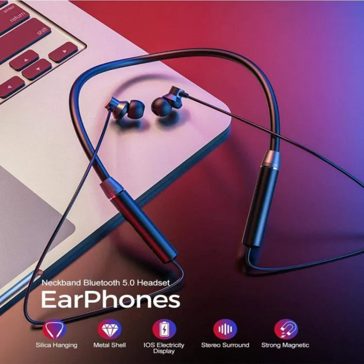 Buy  Lenovo HE05 Bluetooth 5.0 Magnetic Neckband Earphones  at Best Price In Bangladesh