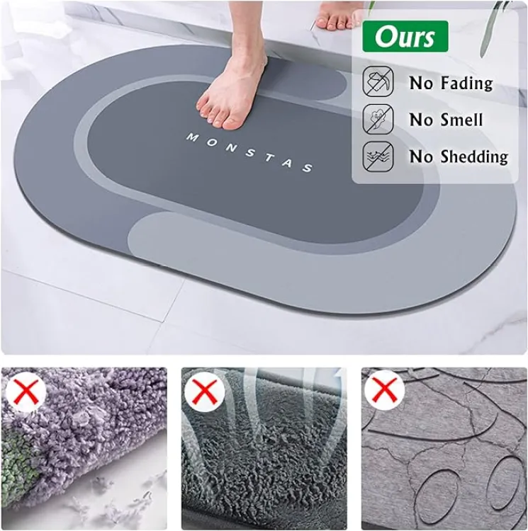 s, Modern Diatomaceous Earth Super Absorbent Quick Dry Grey Bath Mat Non Slip, Thin Bathroom Rugs Fit Under Door , Bathmats Rugs Washable, Bath Mats for Bathroom Floor, Bath Rugs, 16x24 Online in Bangladesh at Best Prices in Bangladesh