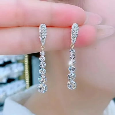 Buy "Korean Gold-Plated Water Drop Long Korean Earrings Party & Wedding Wear For Women & Girls Earring Set"  Online at Best Price In Bangladesh