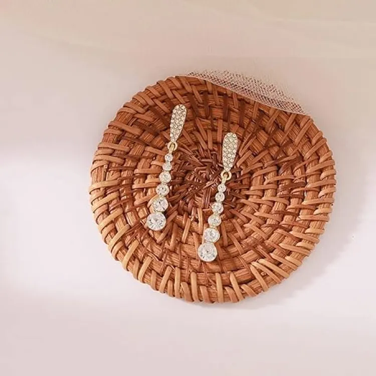 Buy "Korean Gold-Plated Water Drop Long Korean Earrings Party & Wedding Wear For Women & Girls Earring Set"  Online at Best Price In Bangladesh