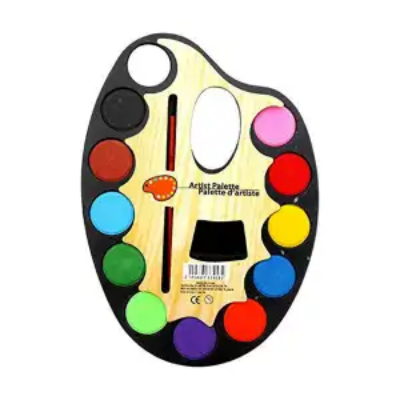Picture of বাচ্চাদের বড় প্যালেট পানির রঙ সেট 12 রঙ এবং শিল্পীদের পেইন্ট ব্রাশ (বড় আকার)