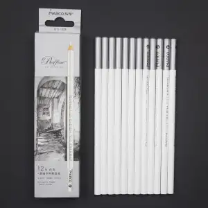 Picture of 12 পিস মার্কো রাফিন 7012 পেশাদার অঙ্কন স্কেচ প্যাস্টেল আর্ট হোয়াইট পেন্সিল