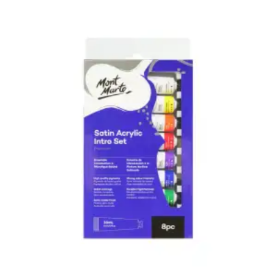 Picture of Mont marte সাটিন এক্রাইলিক পেইন্ট ইন্ট্রো সেট-প্রতিটি 18ml-8 পিস