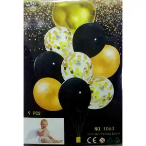 Picture of 9 পিস ওয়েডিং ডেকো জন্মদিনের সেট বেলুন (ফয়েল + লেটেক্স + পাইলেট + বেলুন)