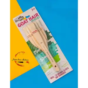 Picture of Mont marte স্টুডিও ছাগলের চুলের ব্রাশ সেট-3 পিস (25mm/50mm/75mm)