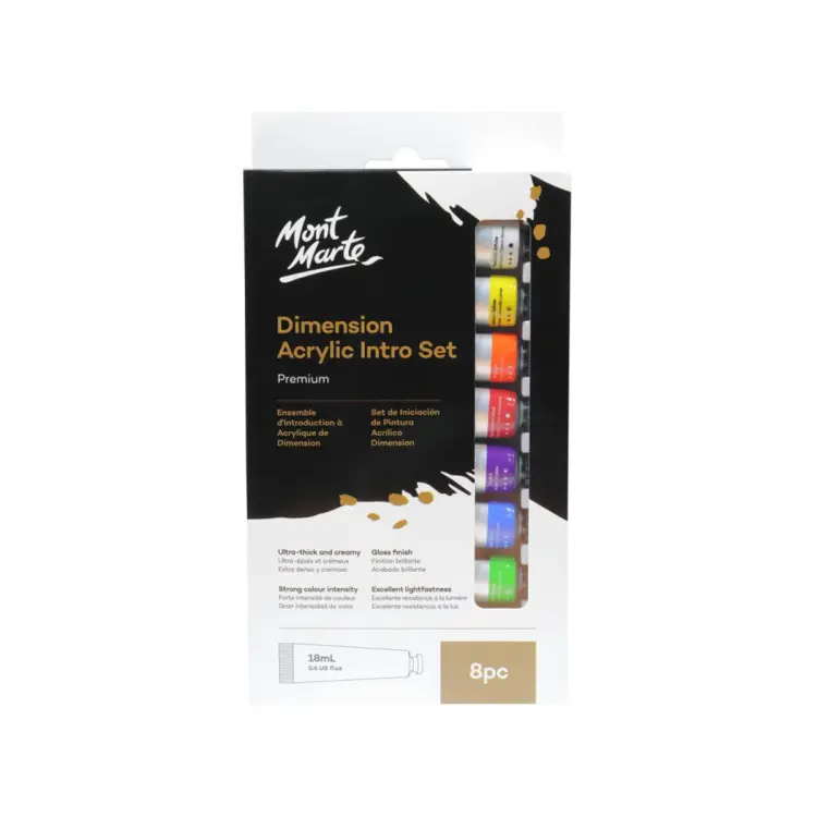 Picture of Mont marte ডাইমেনশন এক্রাইলিক ইন্ট্রো সেট 8pc x 18ml (0.6oz)