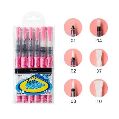 Picture of সুপিরিয়র ওয়াটার ব্রাশ কালি পেন পেইন্টিং জল রং আঁকার কলম 6 পিস