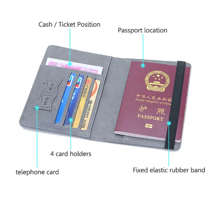 Buy 1 Pc Multi-Function Leather Passport Cover Credit Cards Holder Travel Cover Case Online in Bangladesh