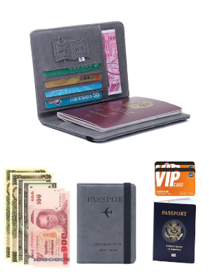 Buy 1 Pc Multi-Function Leather Passport Cover Credit Cards Holder Travel Cover Case Online in Bangladesh