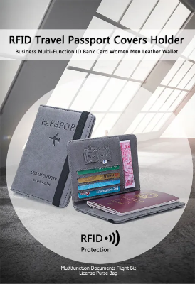 Buy 1 Pc Multi-Function Leather Passport Cover Credit Cards Holder Travel Cover Case Online in Bangladesh