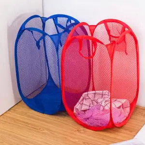 Buy Foldable Laundry Bag Pop Up Mesh Washing Laundry Basket Bag Hamper Storage-1pcs at Best Price In Bangladesh