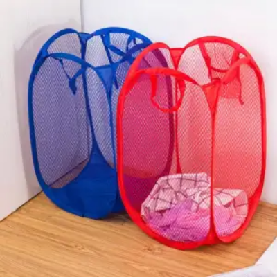 Buy Foldable Laundry Bag Pop Up Mesh Washing Laundry Basket Bag Hamper Storage-1pcs at Best Price In Bangladesh