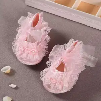 Buy Newborn Baby Girl Shoes Footwear Soft First Walker Infant Toddler Christening Walker 0-12 month at Best Price In Bangladesh