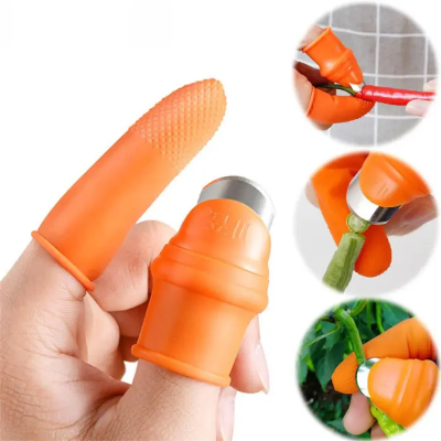 Buy সিলিকন ভেজিটেবল এবং ফলের থাম্ব কাটার ফিঙ্গার কাটার 5 ইন 1 - kitchen accessories at Best Price In Bangladesh